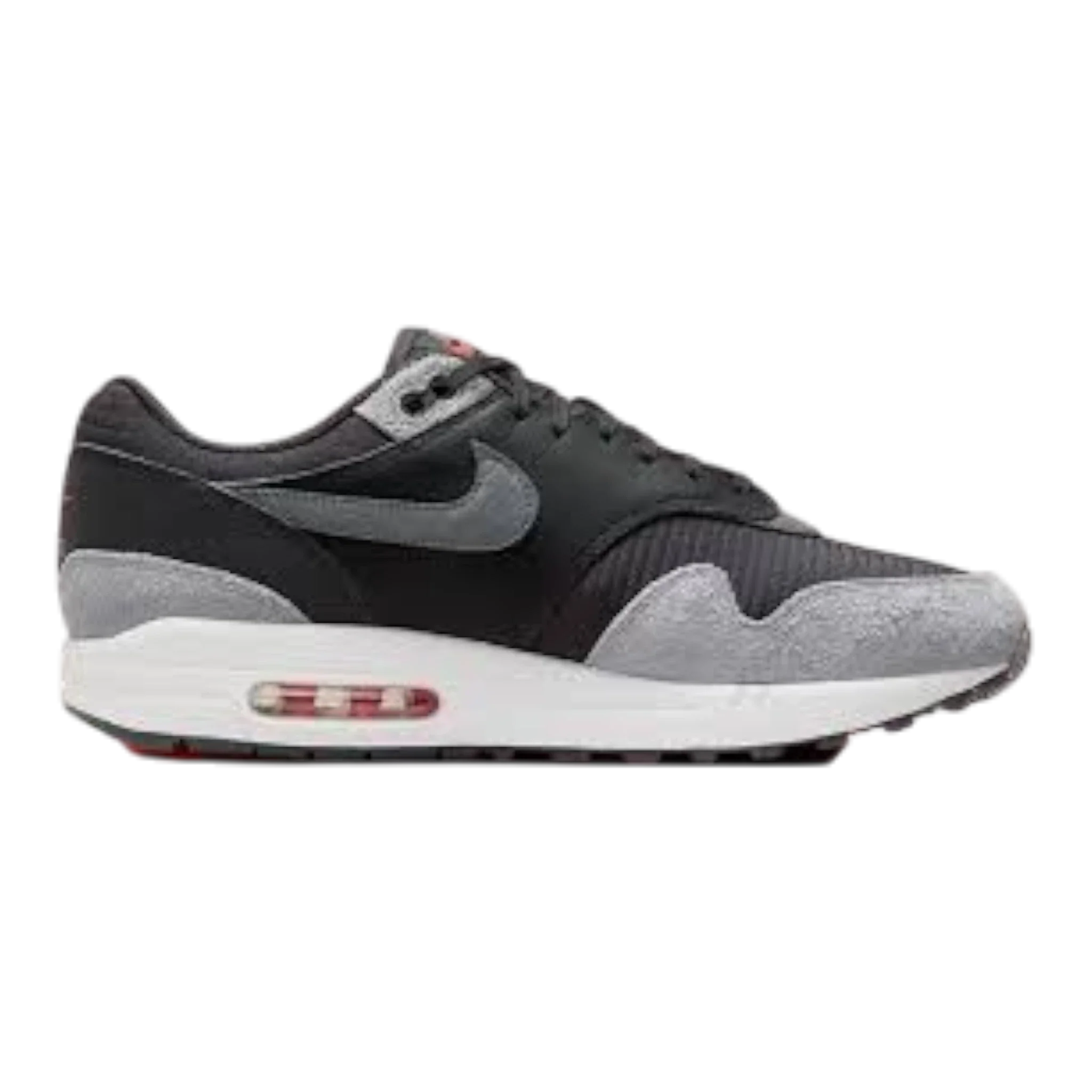 Nike Air Max 1 Premium Men's Sneakers — Dark Smoke Grey Suede Low-Top