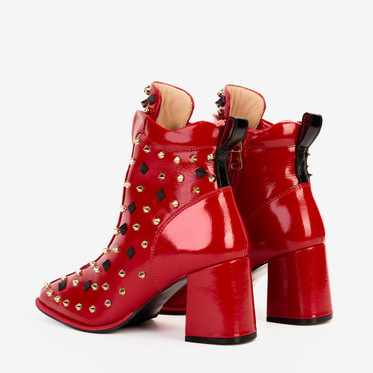 Vinci Leather The Infanta Red Leather Block Heel Women Boot – product view 4
