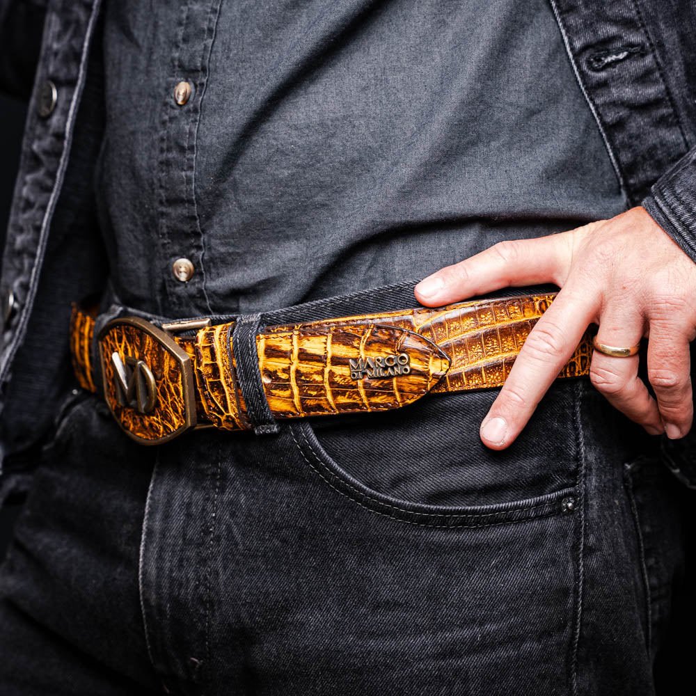 Marco Di Milano  Iowa Belt Mustard Brown – product view 10
