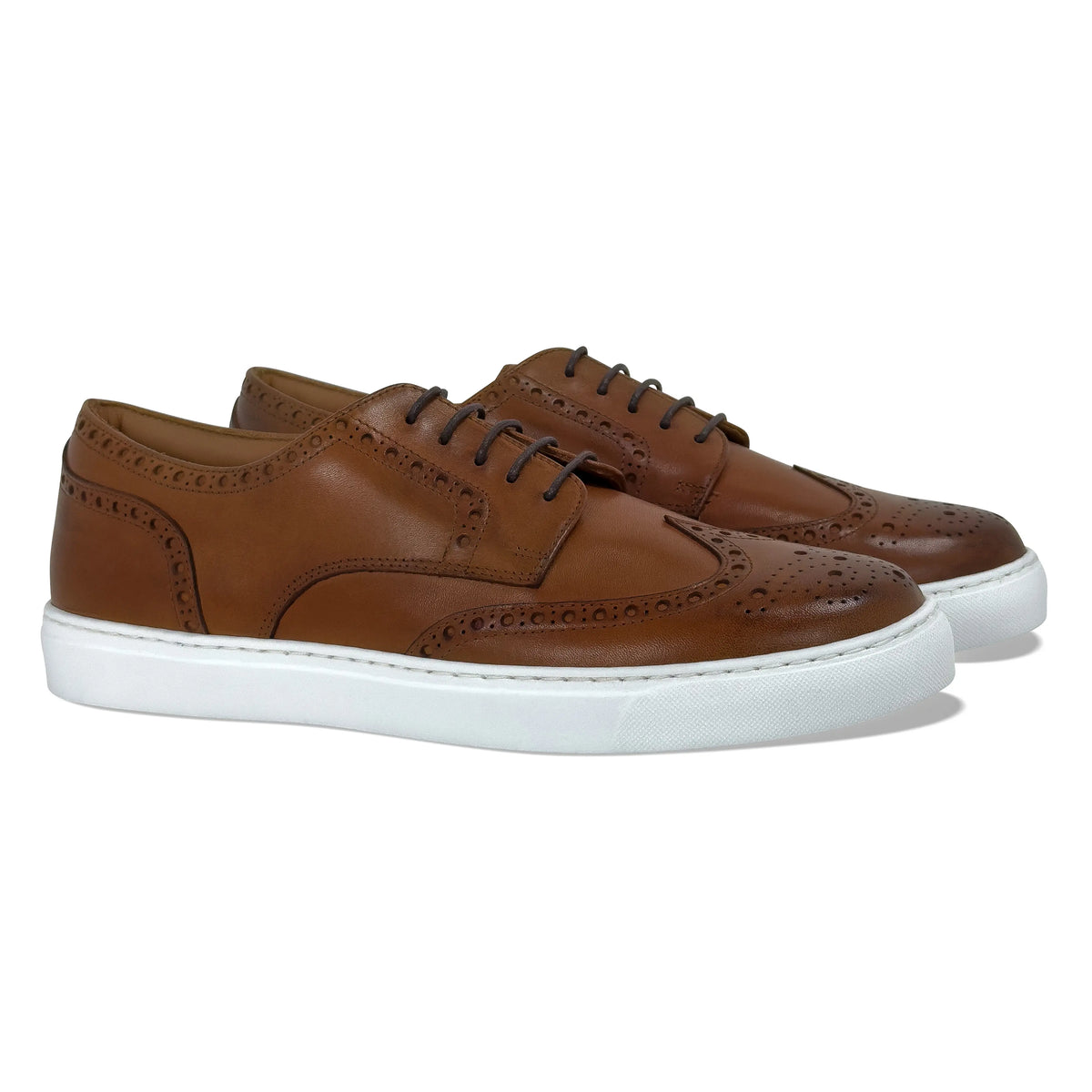 Men's Don Giovanni Wingtips - Cognac w/ White Sole – sole view