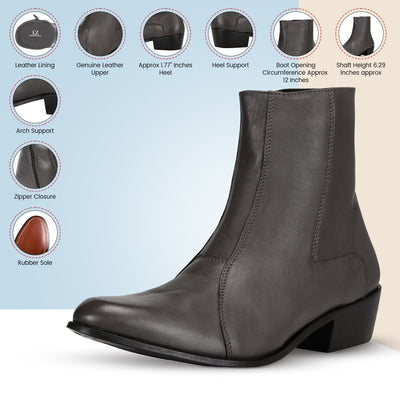 Liberty Zeno Jazzy Jackman Leather Ankle Length Boots for Men