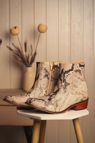 Liberty Zeno Jazzy Jackman Leather Print Ankle Length Boots