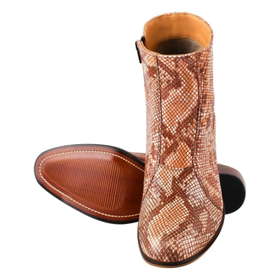 Liberty Zeno Jazzy Jackman Leather Print Ankle Length Boots