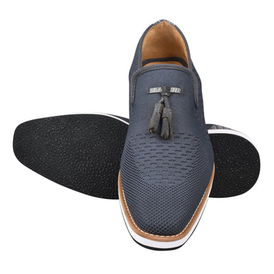 Jean Leather Textile Casual Loafers