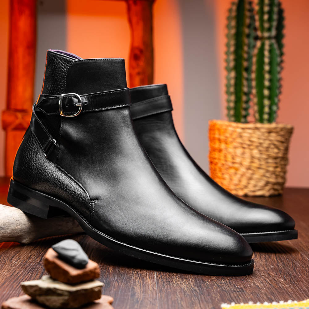 Zelli Italia Men's 45-600-BLK Jodphur Italian Calfskin Boot, Black