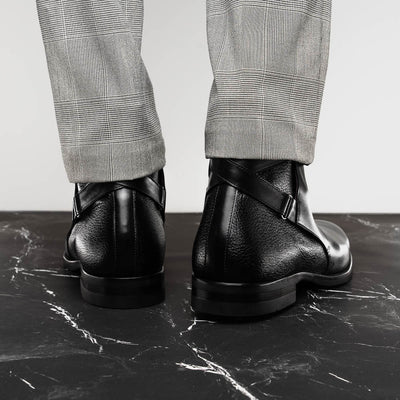 Zelli Italia Men's 45-600-BLK Jodphur Italian Calfskin Boot, Black