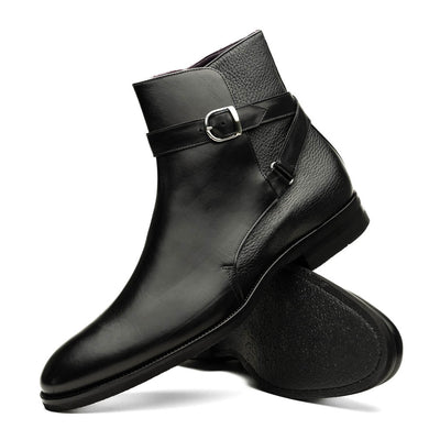 Zelli Italia Men's 45-600-BLK Jodphur Italian Calfskin Boot, Black