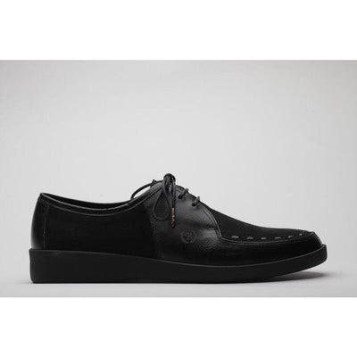 Johnny Famous Bally Style Delancey Men's Black Leather Low Tops