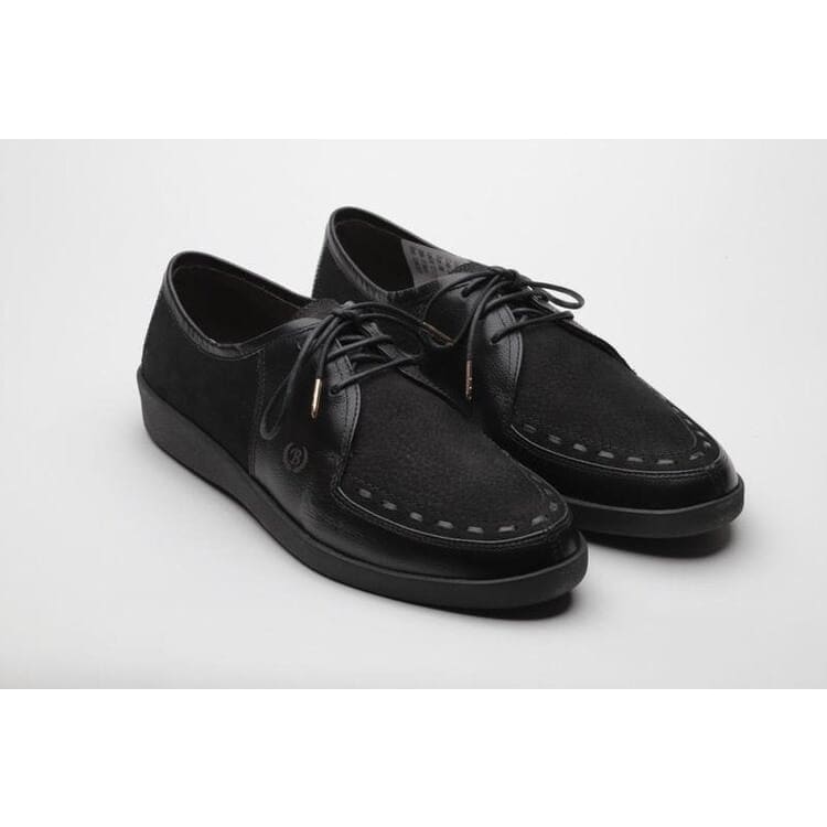 Johnny Famous Bally Style Delancey Men's Black Leather Low Tops