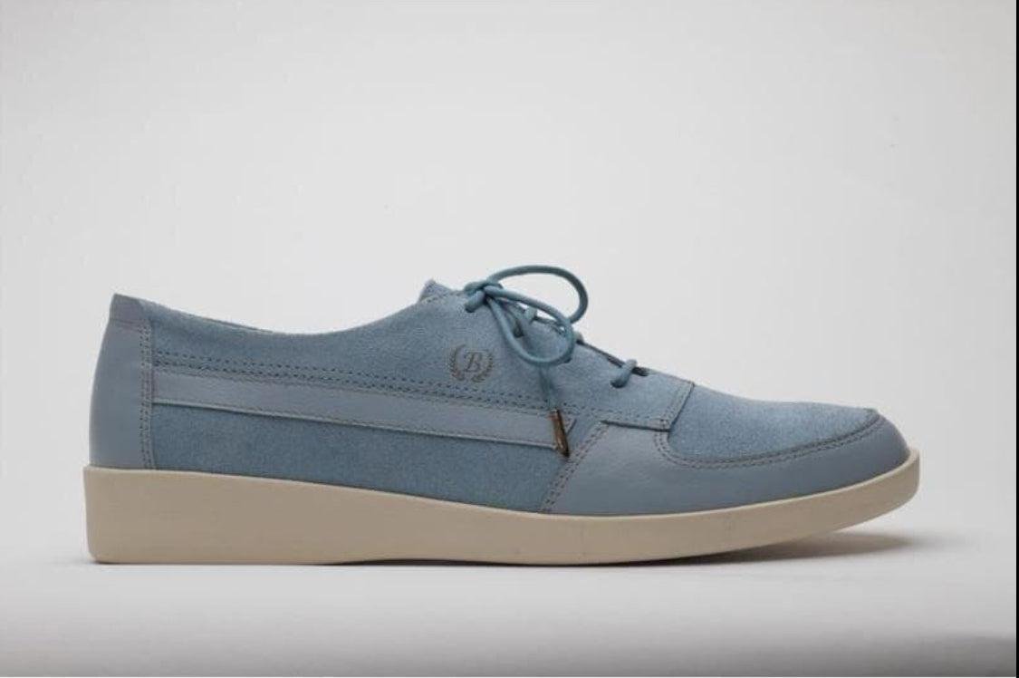 Johnny Famous Bally Style Midtown Men’s Low Tops – Powder Blue Suede – Vintage 80s Vibe