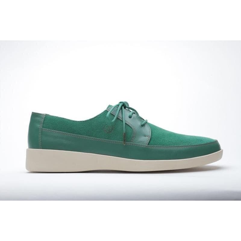 Johnny Famous Bally Style Park West Men's Green Leather and Suede Low Tops