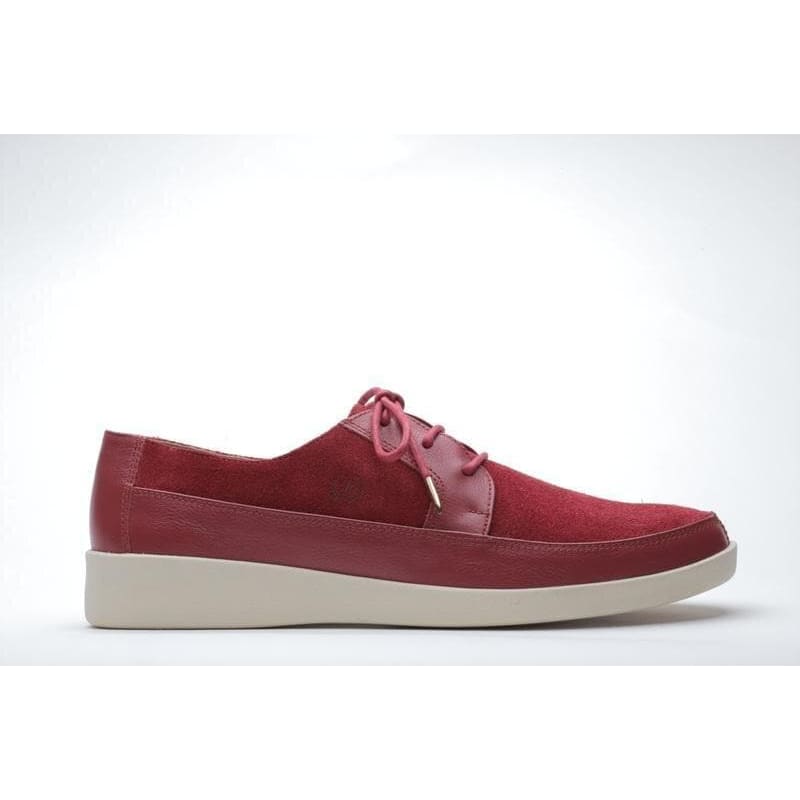 Johnny Famous Bally Style Park West Men’s Low Tops – Red Suede and Leather – Vintage 80s Vibe