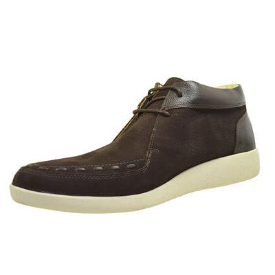 Johnny Famous Retro Bally 80’s Style Soho Men’s Brown Elephant Leather High Tops