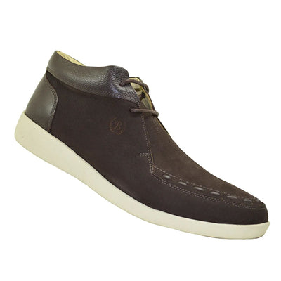 Johnny Famous Retro Bally 80’s Style Soho Men’s Brown Elephant Leather High Tops