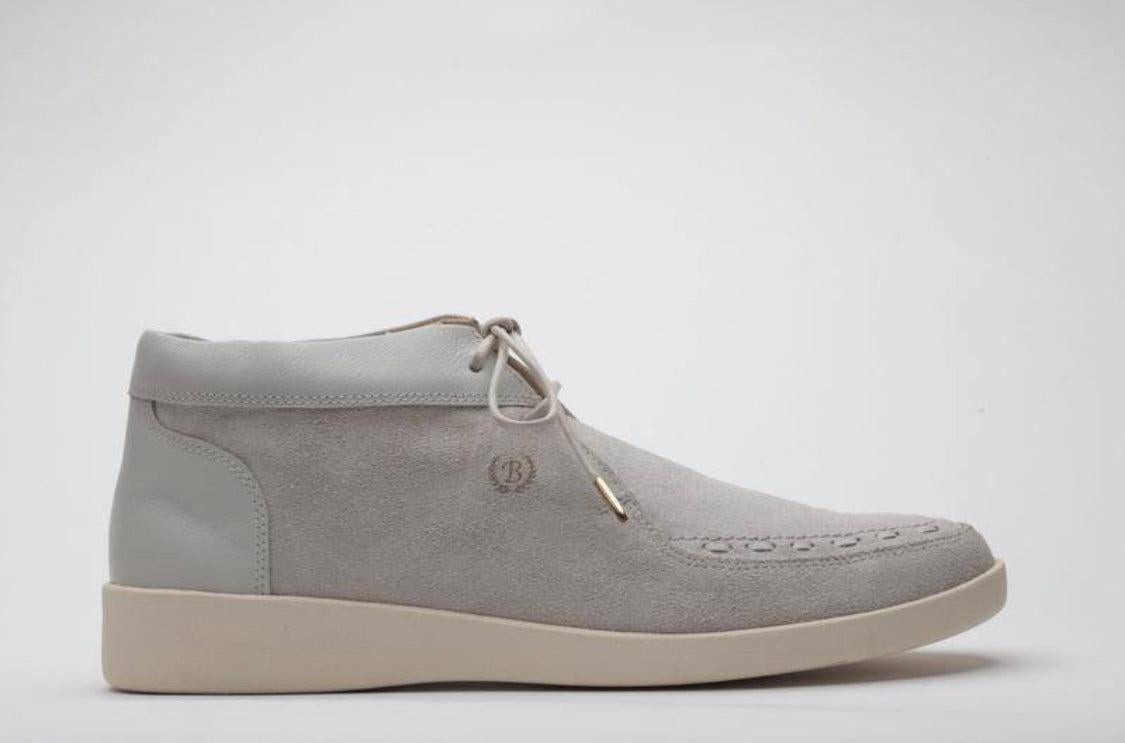 Johnny Famous Bally Style Soho Men’s High Tops – White Suede and Leather – Vintage 80s Vibe