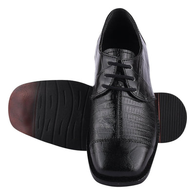 Liberty Zeno Joseph Black Leather Oxford Style Dress Shoes for Kids