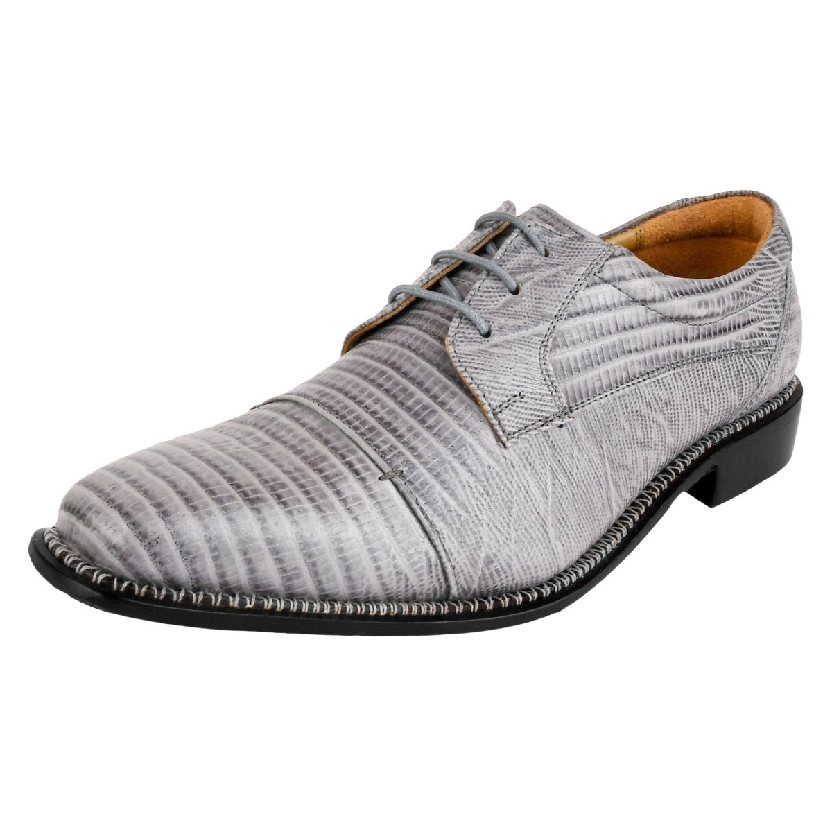 Liberty Zeno Jostin Genuine Leather Lizard Print Oxford Style Dress Shoes For Men