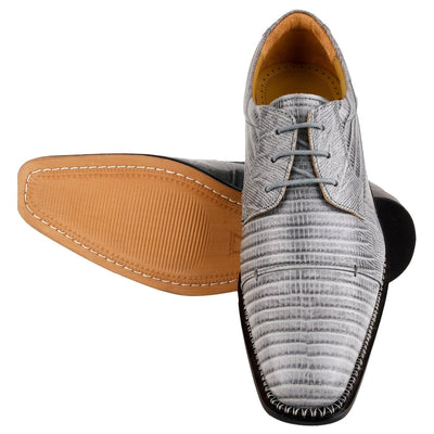 Liberty Zeno Jostin Genuine Leather Lizard Print Oxford Style Dress Shoes For Men