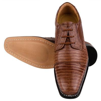 Liberty Zeno Jostin Genuine Leather Lizard Print Oxford Style Dress Shoes For Men