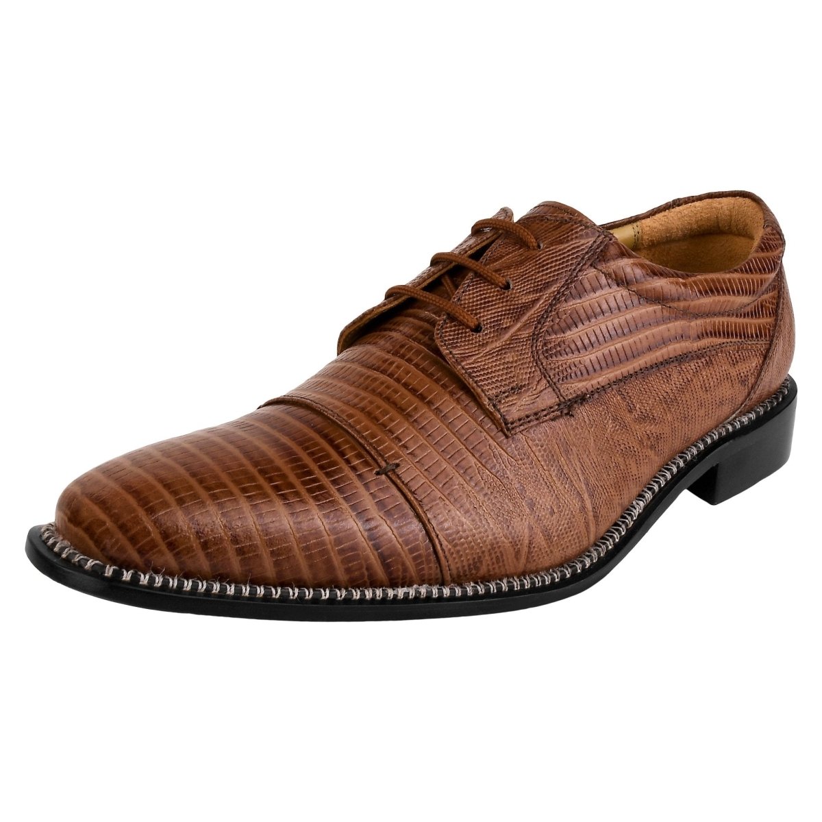 Liberty Zeno Jostin Genuine Leather Lizard Print Oxford Style Dress Shoes For Men
