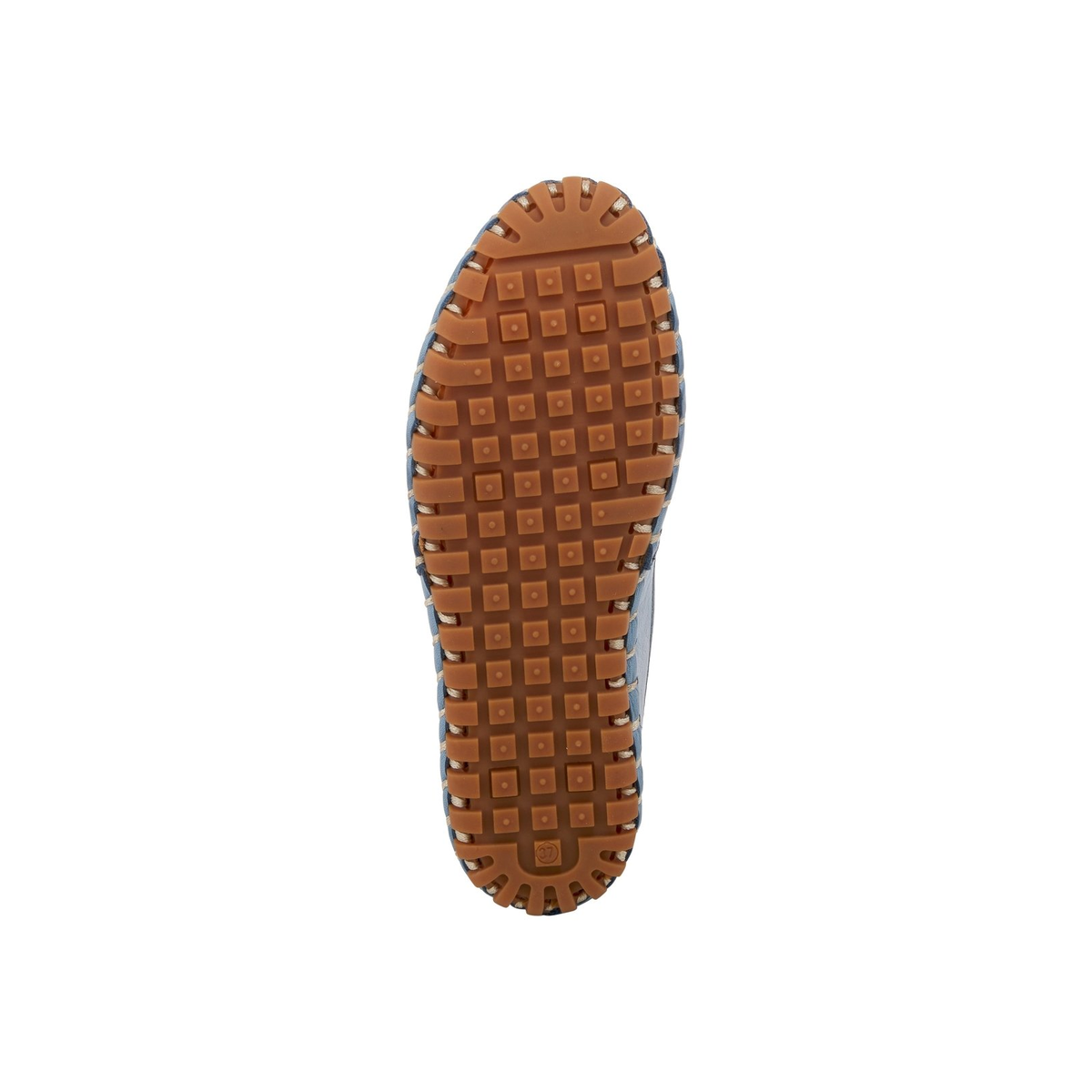 Spring Step Kathaleta women's blue slip-on shoe, outsole view