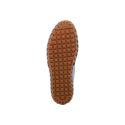 Spring Step Kathaleta women's blue slip-on shoe, outsole view