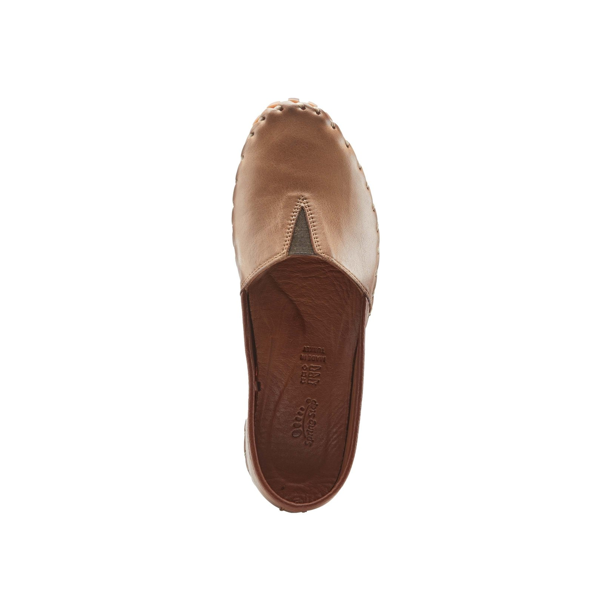 Spring Step Kathaleta women's brown slip-on shoe, top view
