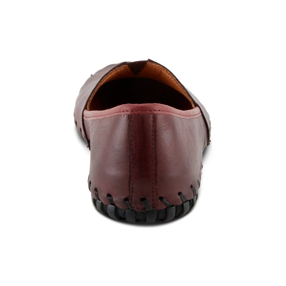 Spring Step Kathaleta women's burgundy slip-on shoe, heel view