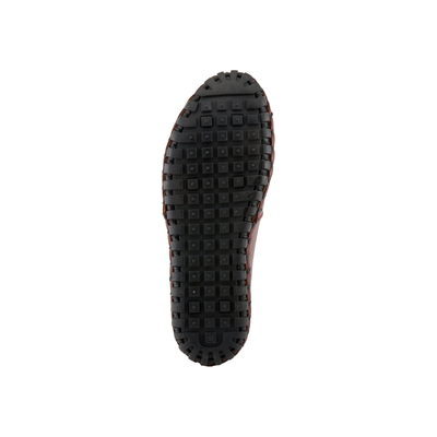 Spring Step Kathaleta women's burgundy slip-on shoe, outsole view