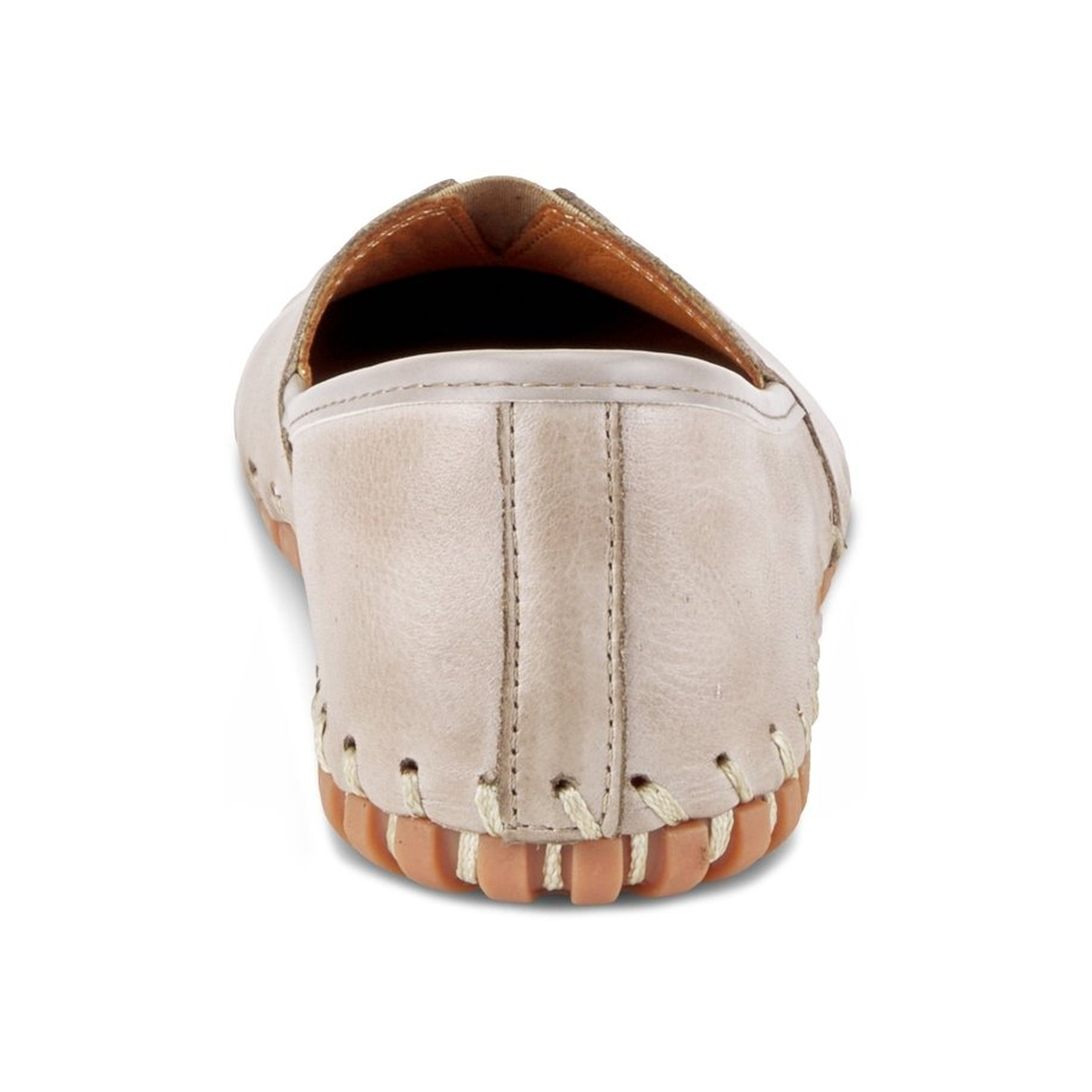 Spring Step Kathaleta women's grey slip-on shoe, heel view