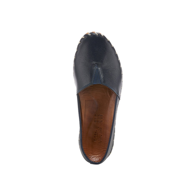 Spring Step Kathaleta women's navy slip-on shoe, top view