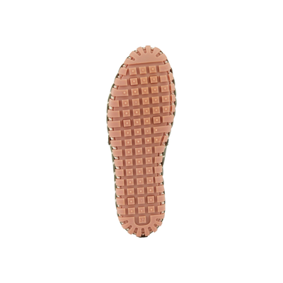 Spring Step Kathaleta women's olive green slip-on shoe, outsole view