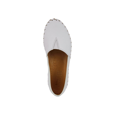 Spring Step Kathaleta women's white slip-on shoe, top view