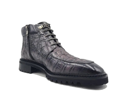 Carrucci Shoes KB Alligator Embossed Men's Leather Boots KB51650