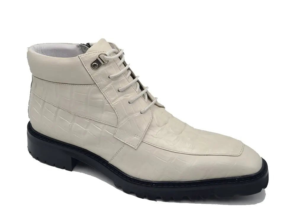 Carrucci Shoes KB Alligator Embossed Men's Leather Boots KB51650