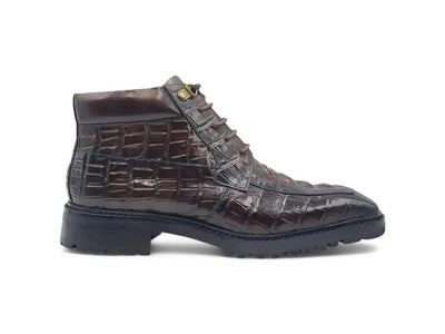 Carrucci Shoes KB Alligator Embossed Men's Leather Boots KB51650