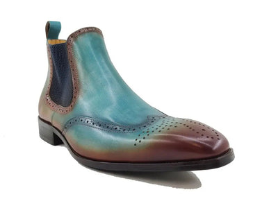 Carrucci Shoes KB Burnished Calfskin Wingtip Boot Premium KB50319