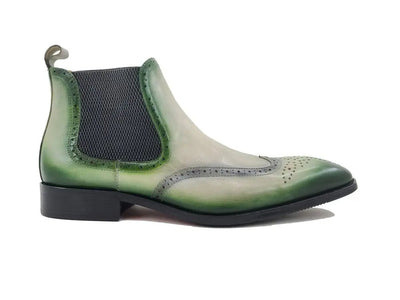 Carrucci Shoes KB Burnished Calfskin Wingtip Boot Premium KB50319