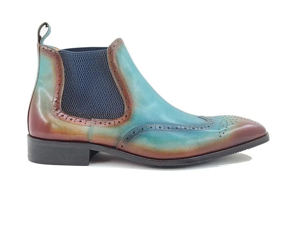 Carrucci Shoes KB Burnished Calfskin Wingtip Boot Premium KB50319