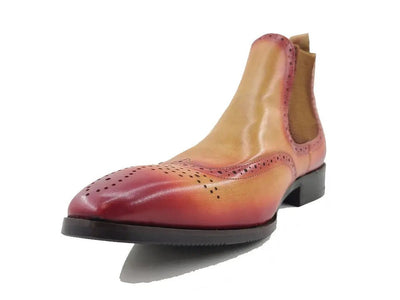Carrucci Shoes KB Burnished Calfskin Wingtip Boot Premium KB50319
