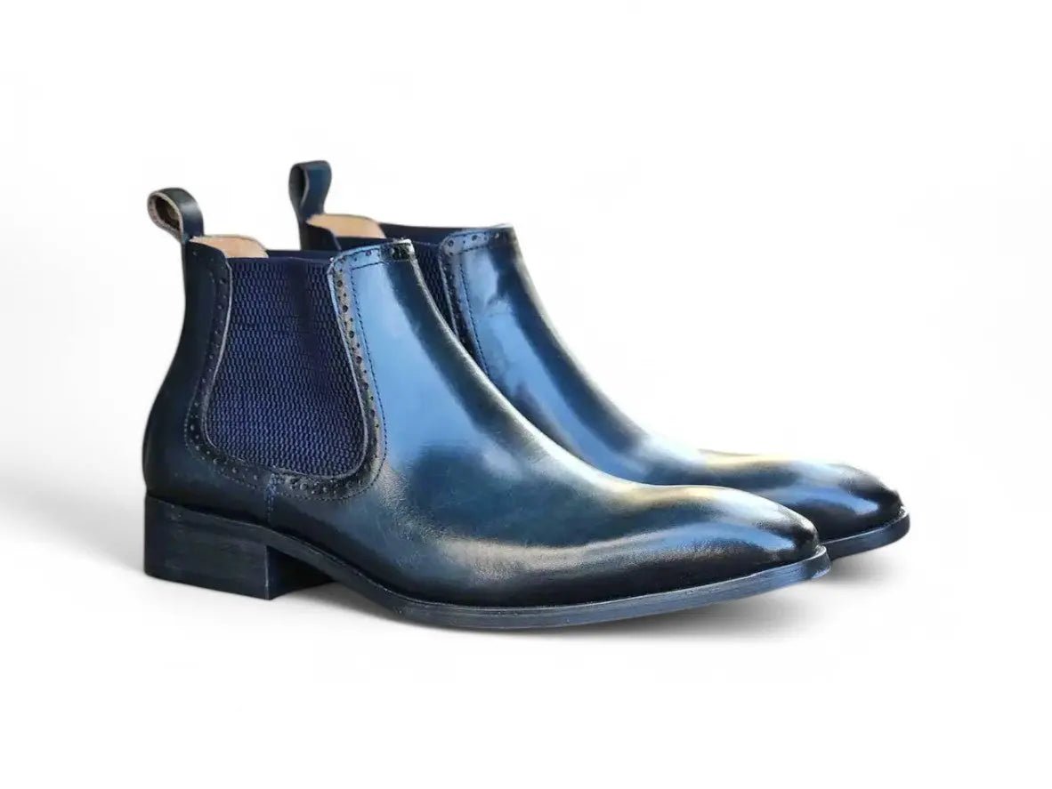 Carrucci Shoes KB Hand Burnished Chelsea Boots Leather Classic KB50311