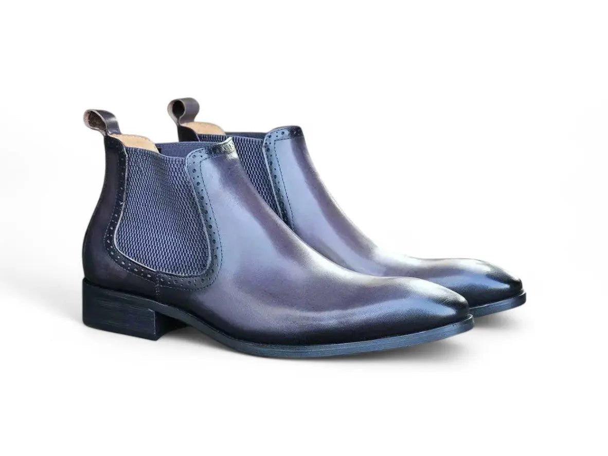 Carrucci Shoes KB Hand Burnished Chelsea Boots Leather Classic KB50311