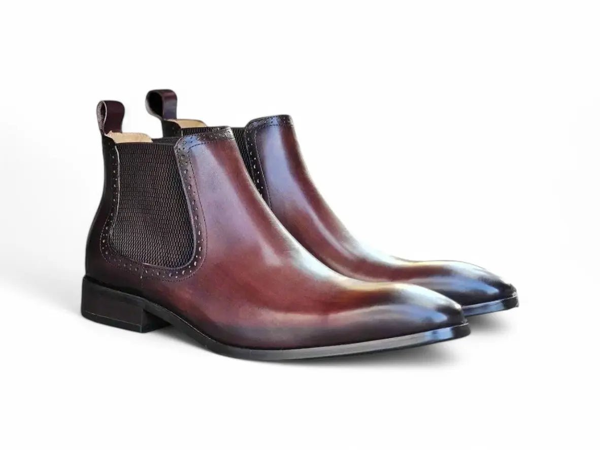 Carrucci Shoes KB Hand Burnished Chelsea Boots Leather Classic KB50311