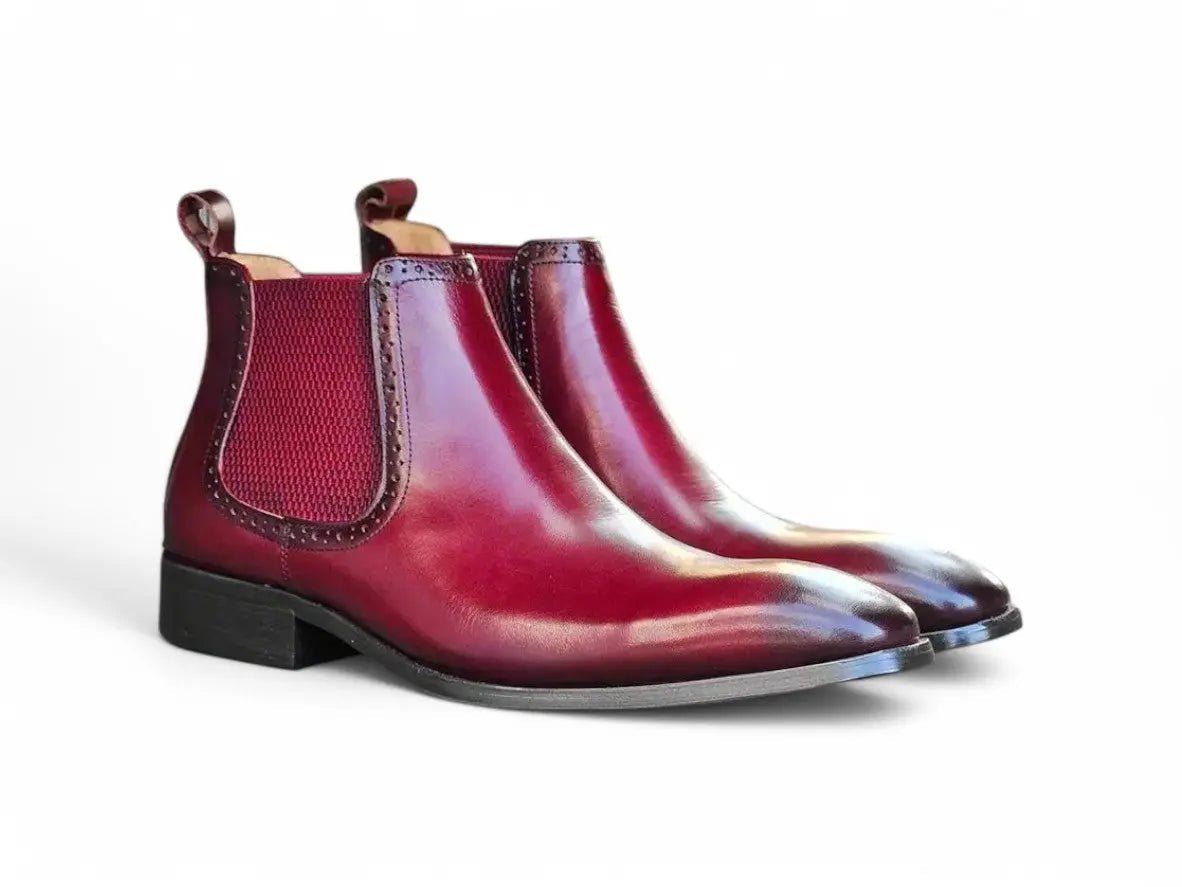 Carrucci Shoes KB Hand Burnished Chelsea Boots Leather Classic KB50311