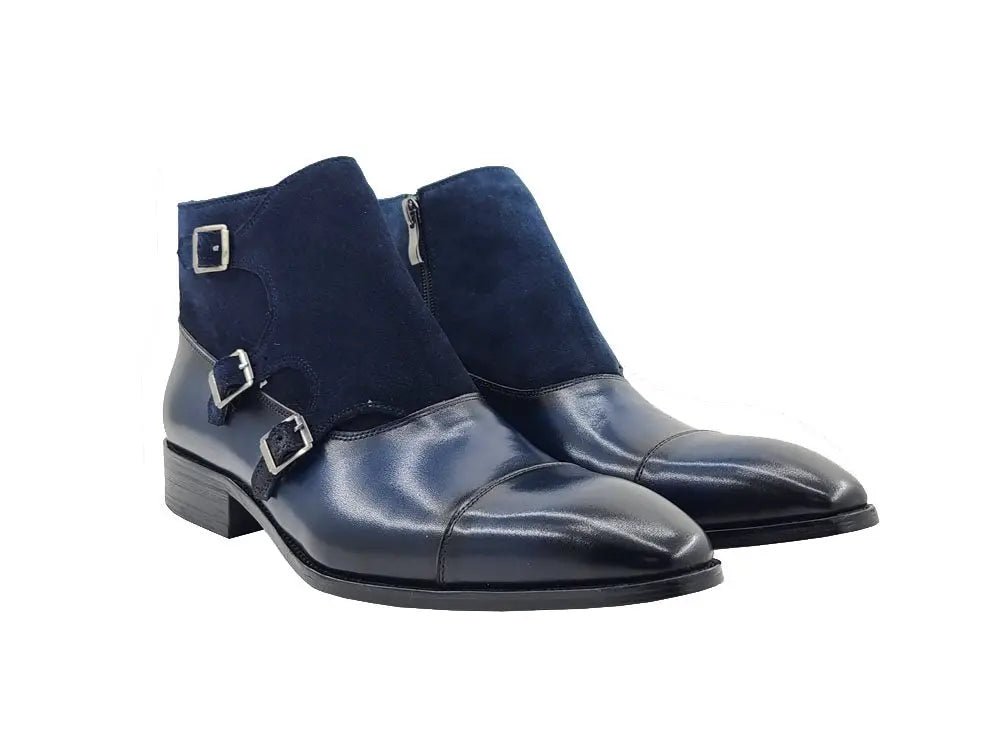Carrucci Shoes Kb Three Buckles Monk Chukka Boot Calfskin KB50318SC