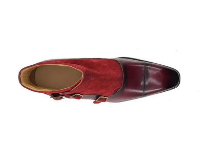 Carrucci Shoes Kb Three Buckles Monk Chukka Boot Calfskin KB50318SC