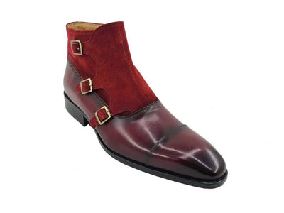 Carrucci Shoes Kb Three Buckles Monk Chukka Boot Calfskin KB50318SC