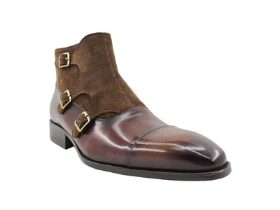 Carrucci Shoes Kb Three Buckles Monk Chukka Boot Calfskin KB50318SC