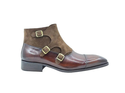 Carrucci Shoes Kb Three Buckles Monk Chukka Boot Calfskin KB50318SC