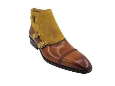 Carrucci Shoes Kb Three Buckles Monk Chukka Boot Calfskin KB50318SC